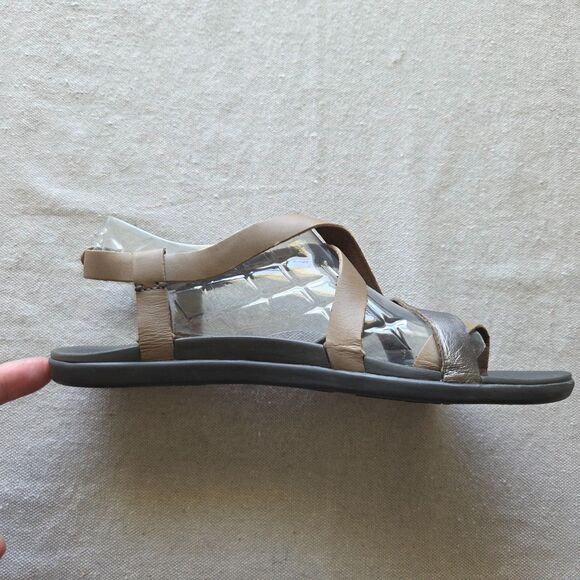 Olukai Sandals Womens 9 W Brown Bronze Upena Leather Strappy Toe Loop Adjustable - Picture 4 of 11